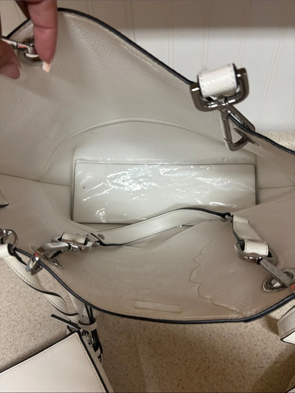 Calvin Klein White Tote with Yellow Floral Detail - Picture 2 of 7